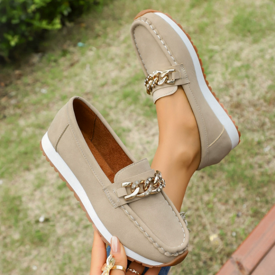 Elle | Orthopedic Loafers with Diamond Buckle