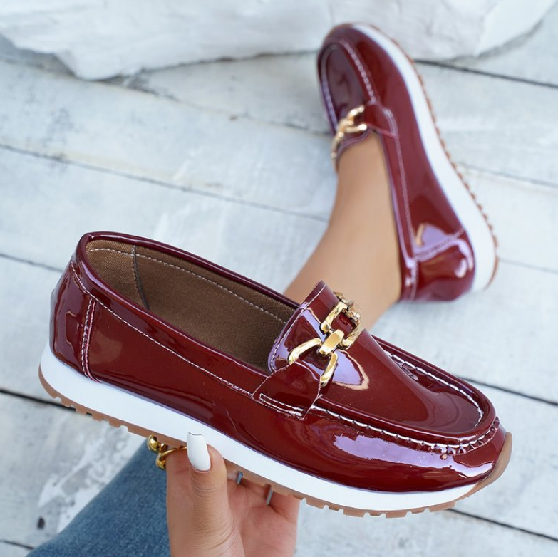 Eleanor | Shiny Bordeaux Slippers