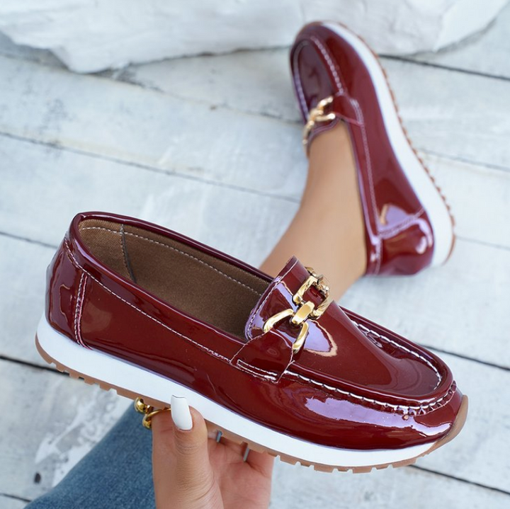 Eleanor | Shiny Bordeaux Slippers