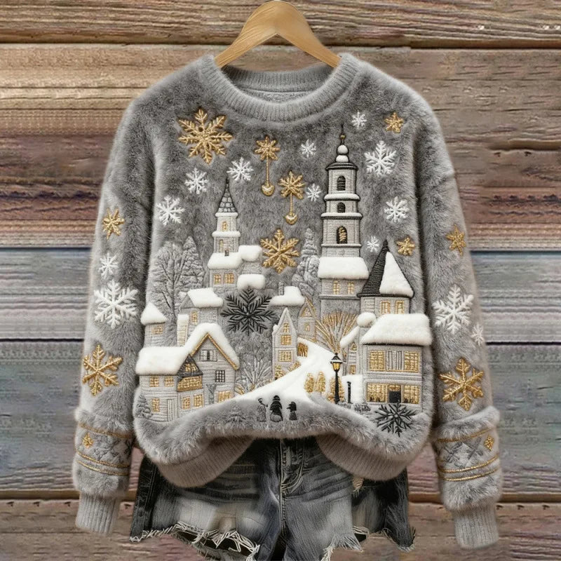 Cosy Winter Jumper – Snow Village — Jarah Melbourne
