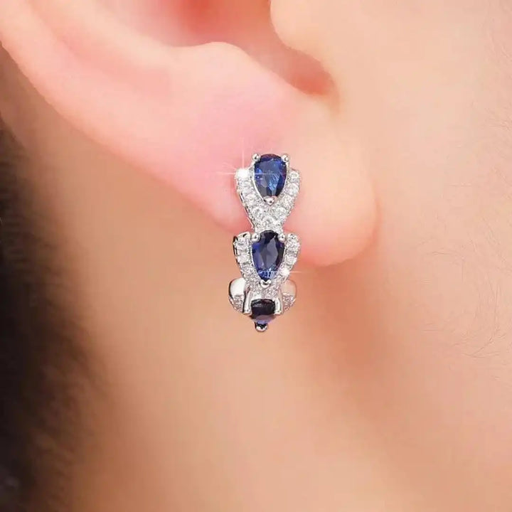 Fern | Royal Sapphire Crest Earrings