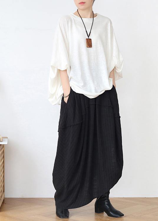 Black Asymmetrical Linen Skirt