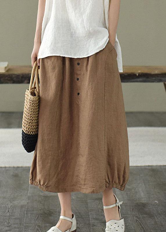 Mulberry Retro Patchwork Linen Skirt