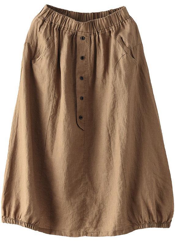Mulberry Retro Patchwork Linen Skirt