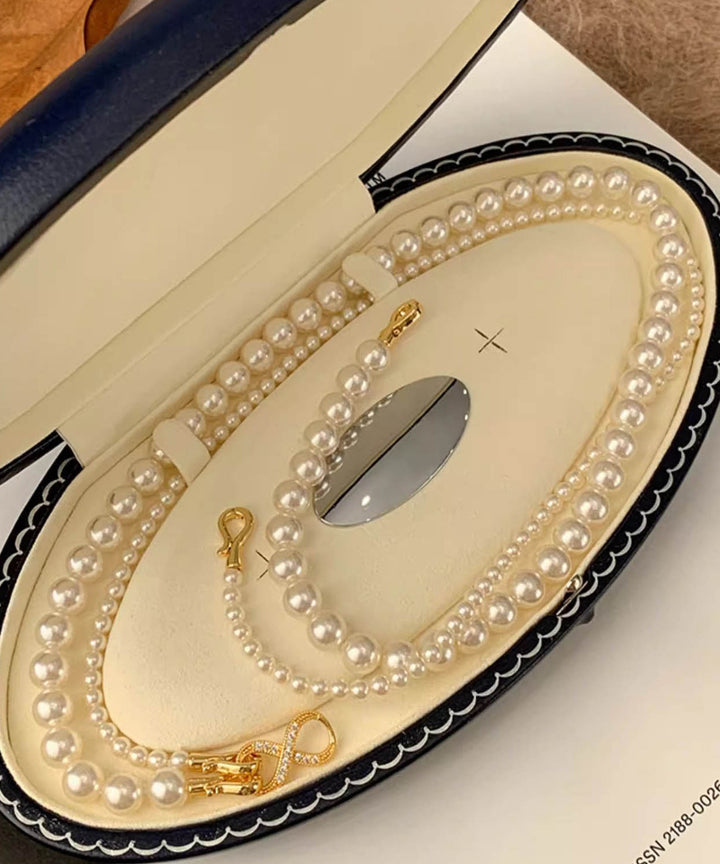 Silk Silver Round Pearl Necklace