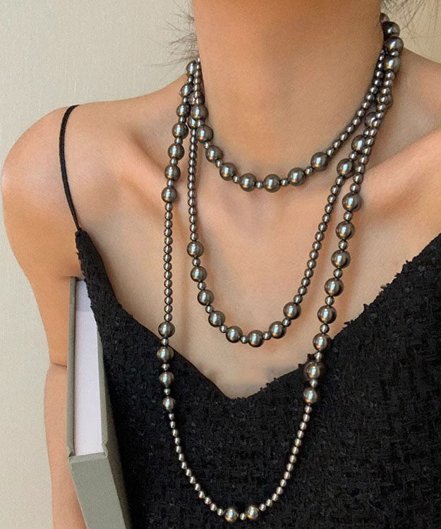 White Pearl Graduated Bead Necklace