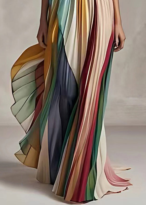 Striped Cold Shoulder Sleeveless Dress