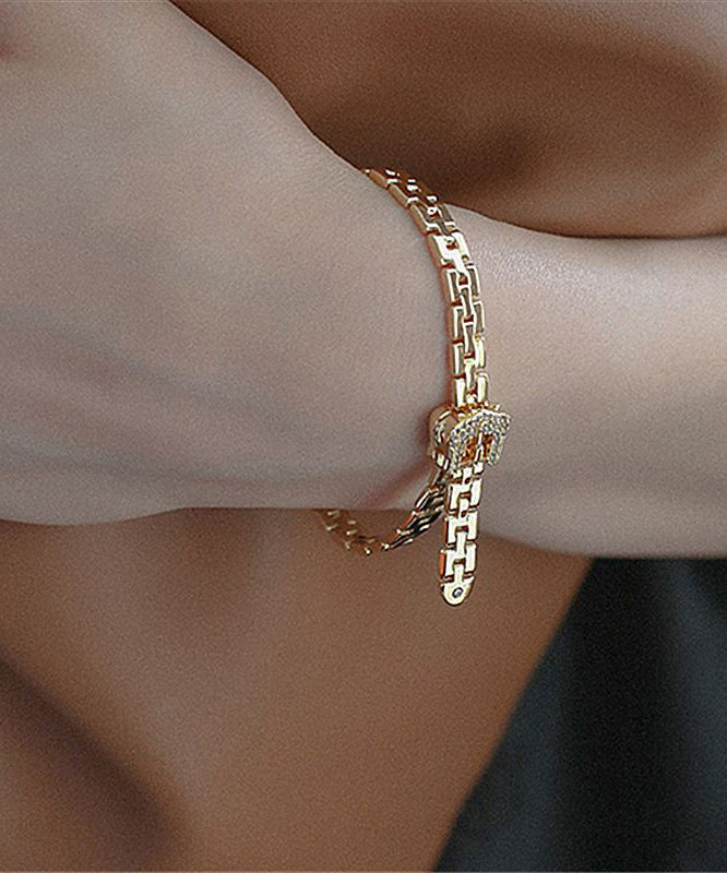 Gold Copper Zircon Chain Bracelet
