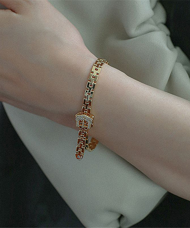 Gold Copper Zircon Chain Bracelet