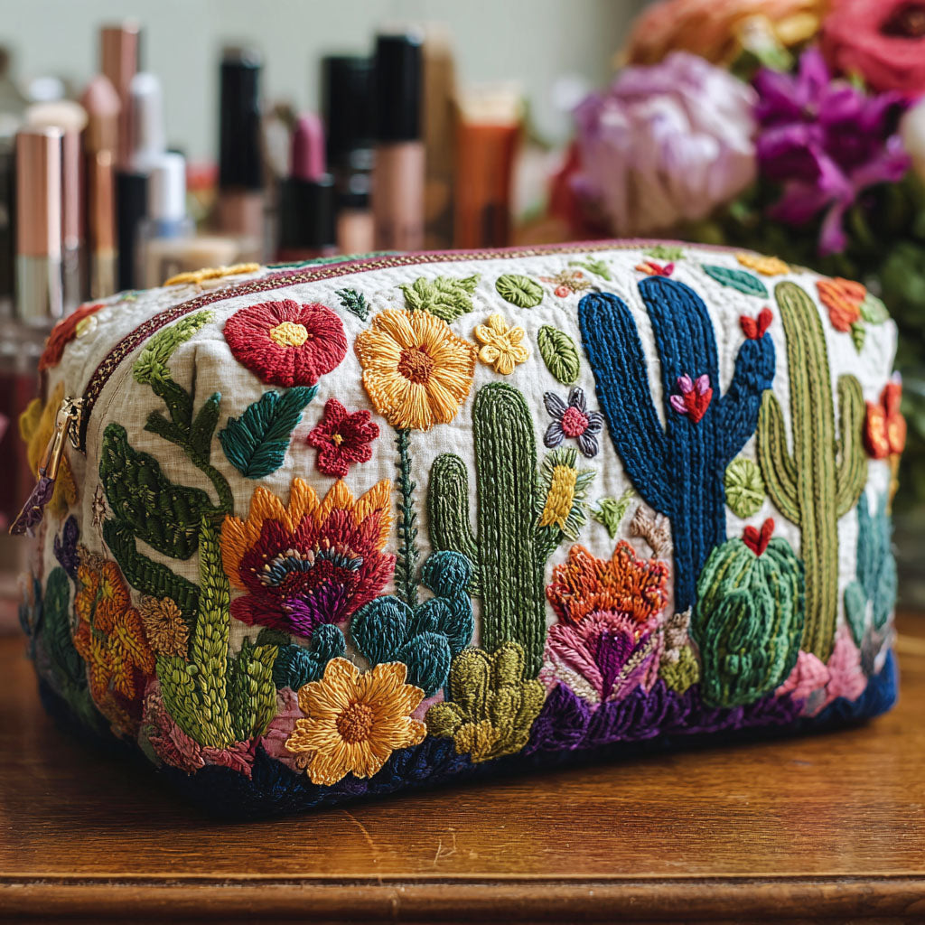 Succulent Plants | Quilted Makeup Bag