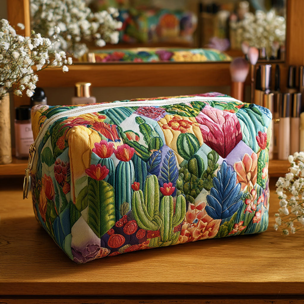 Succulent Plants | Quilted Makeup Bag