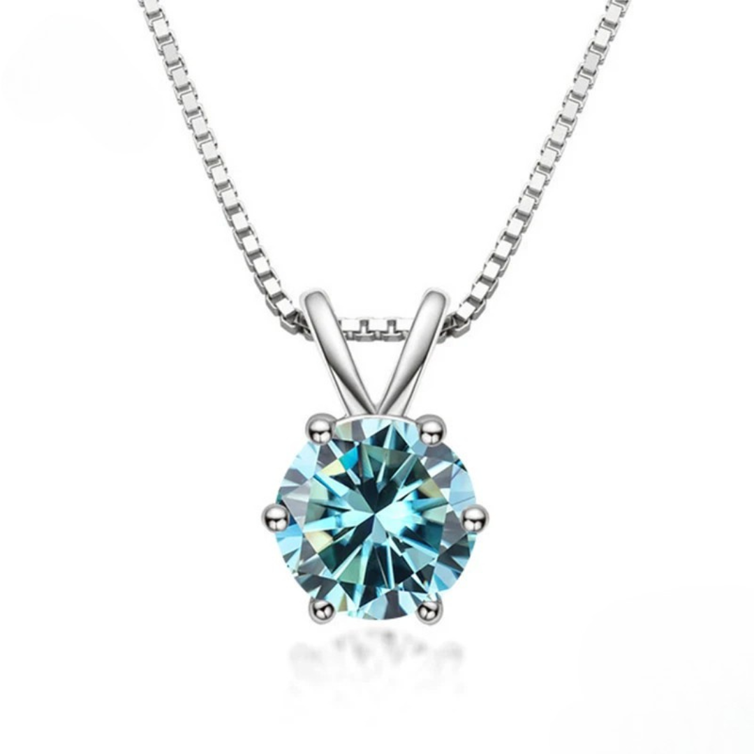 Juniper | Elegant Solitaire Necklace with Moissanite
