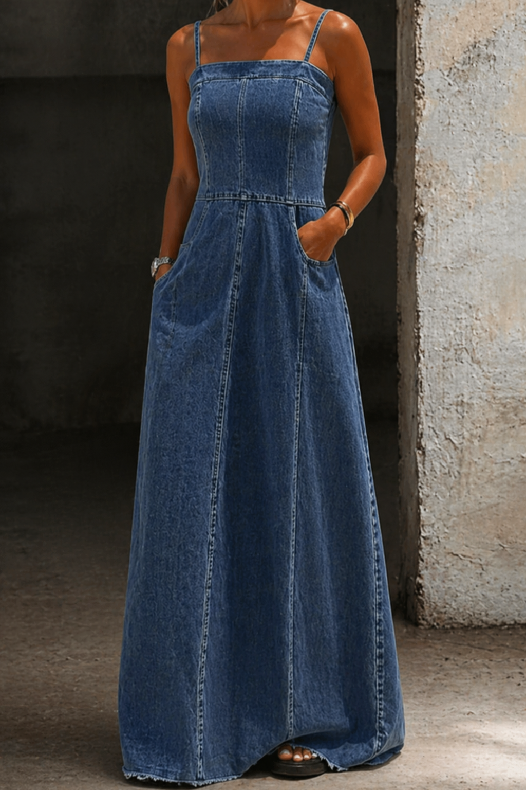 Savannah | Vintage Denim Maxi Dress — Jarah Melbourne