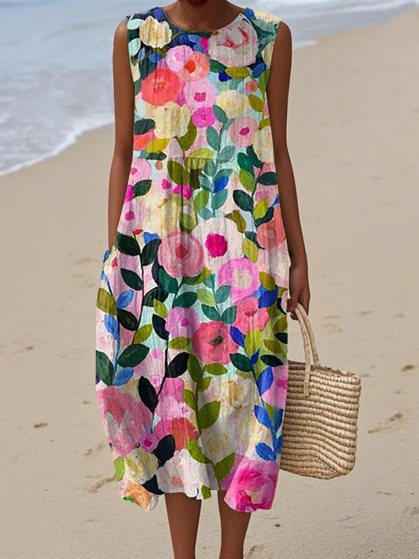 Ava | Floral Pattern Midi Dress