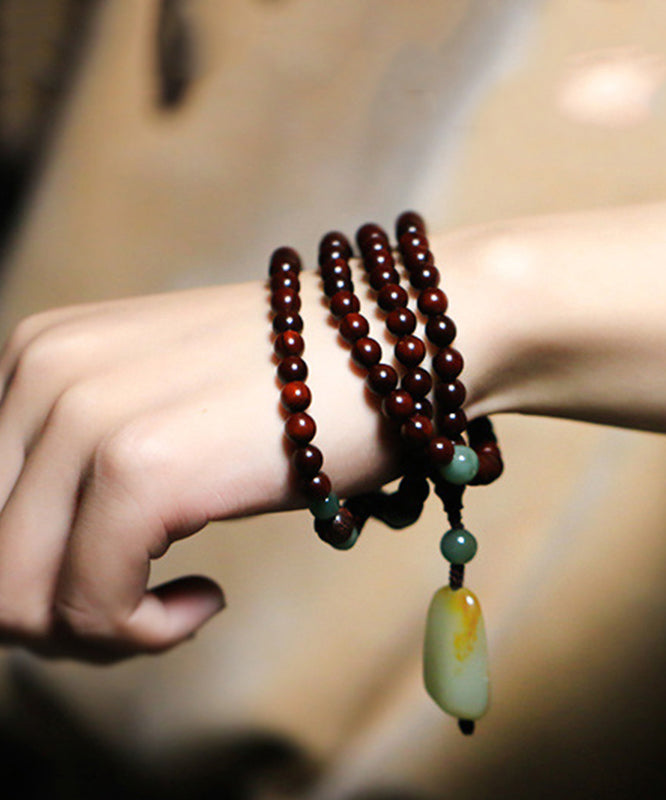 Brown Steel Beading Jade Bracelet