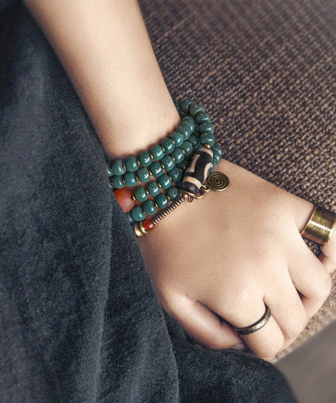 Green Copper Bodhi Tassel Necklace