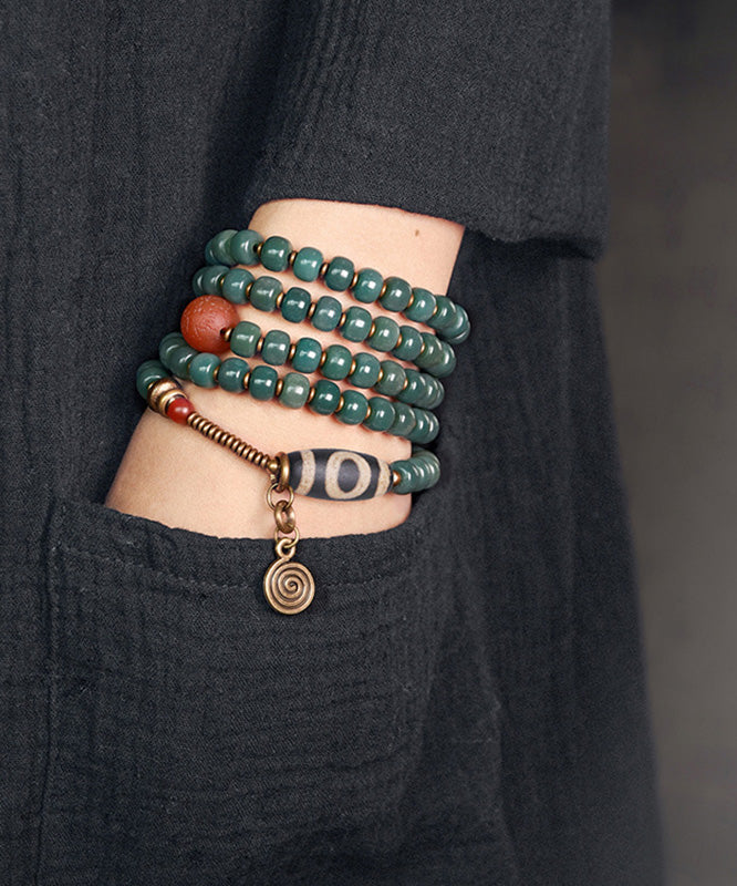 Green Copper Bodhi Tassel Necklace