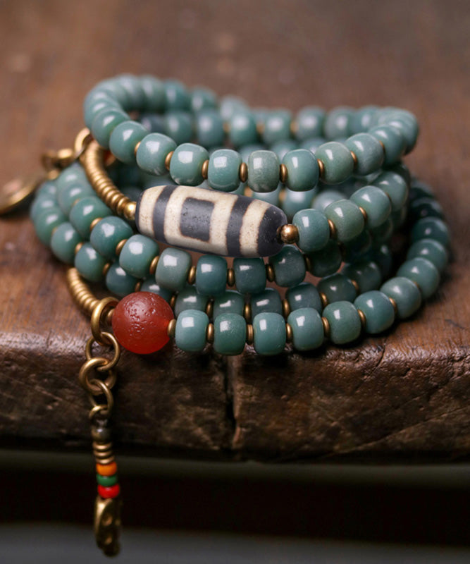 Green Copper Bodhi Tassel Necklace