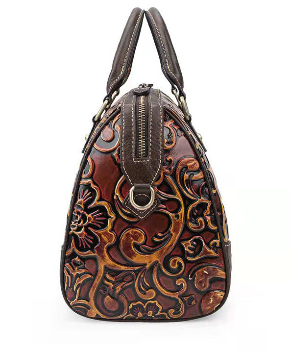 Vintage Green Embossed Calf Leather Tote
