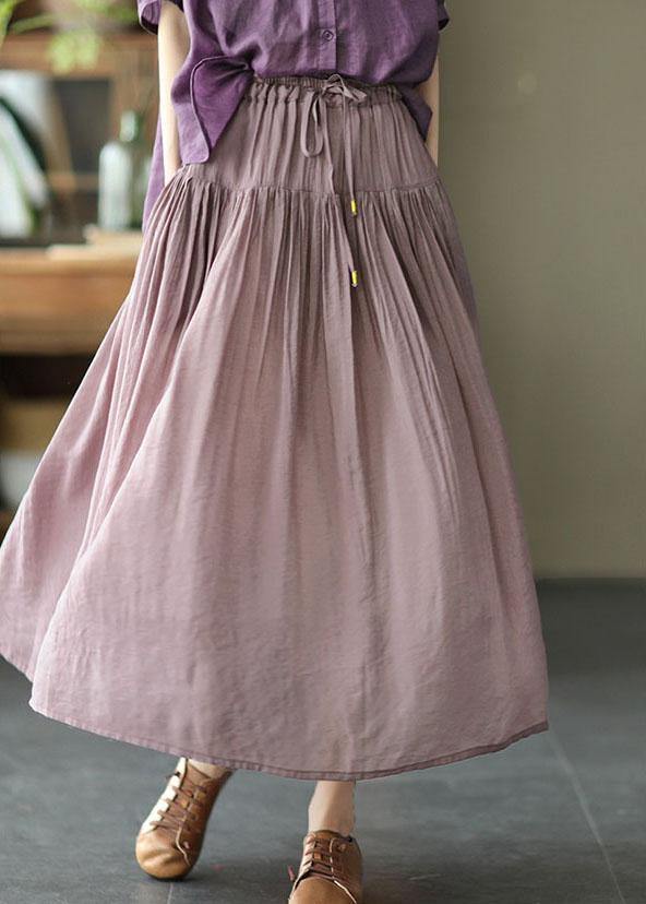 Light Purple Patchwork Tie-Waist Skirt
