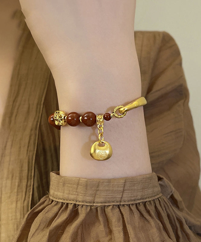 Red Copper Agate Tassel Bracelet