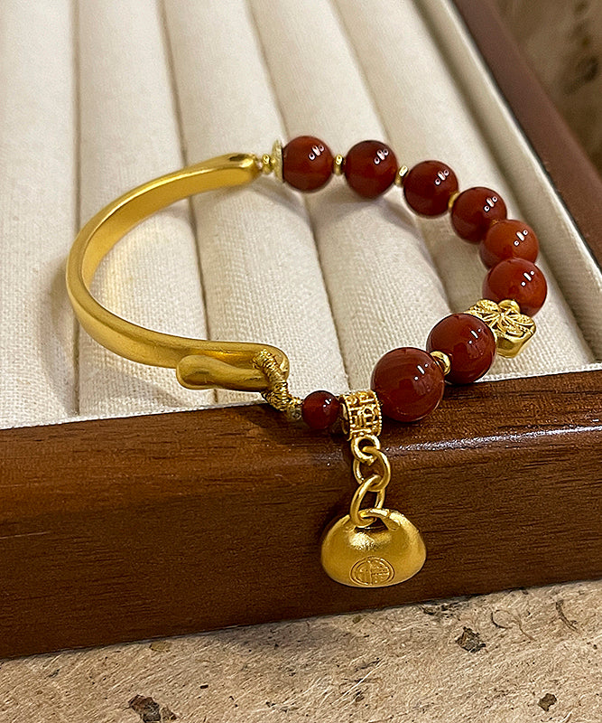 Red Copper Agate Tassel Bracelet