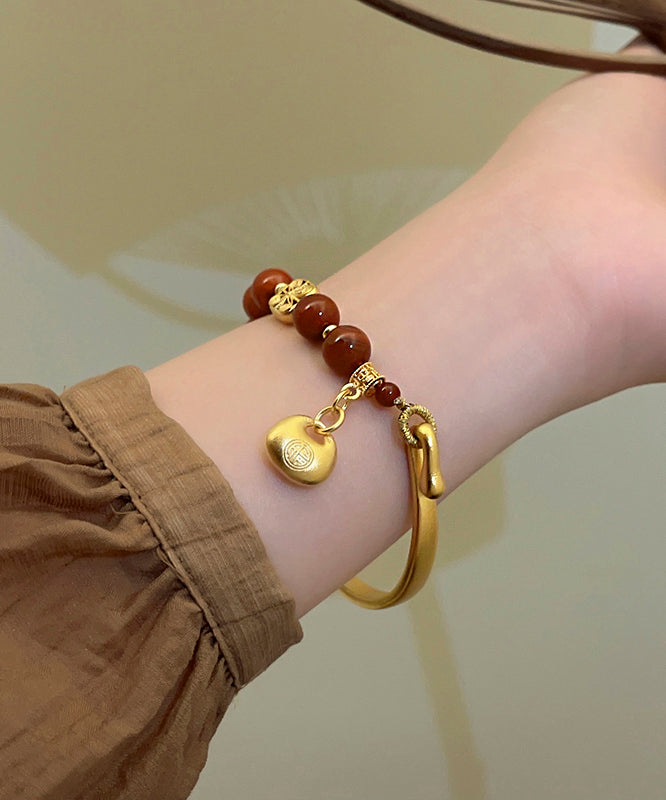 Red Copper Agate Tassel Bracelet