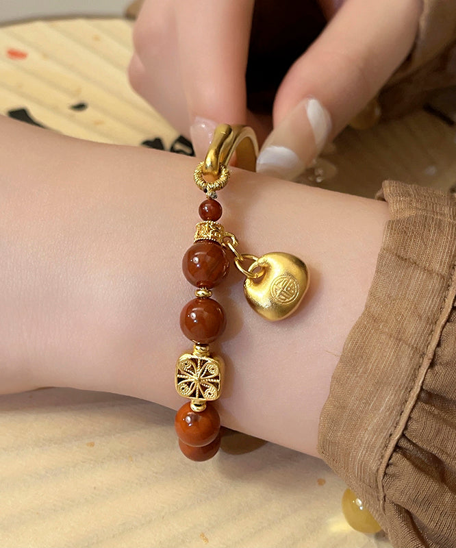 Red Copper Agate Tassel Bracelet
