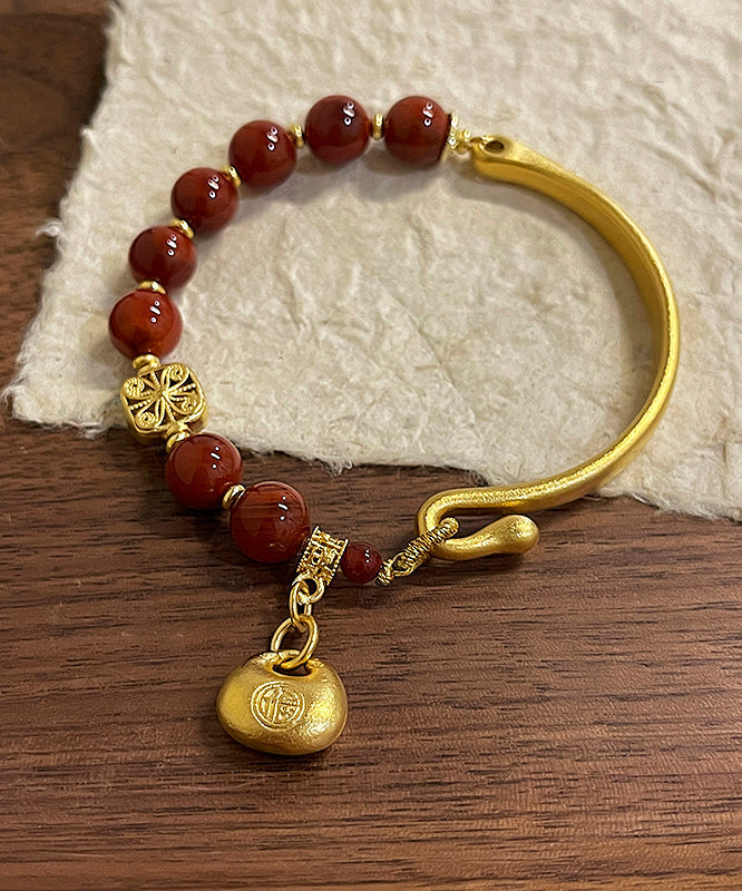 Red Copper Agate Tassel Bracelet