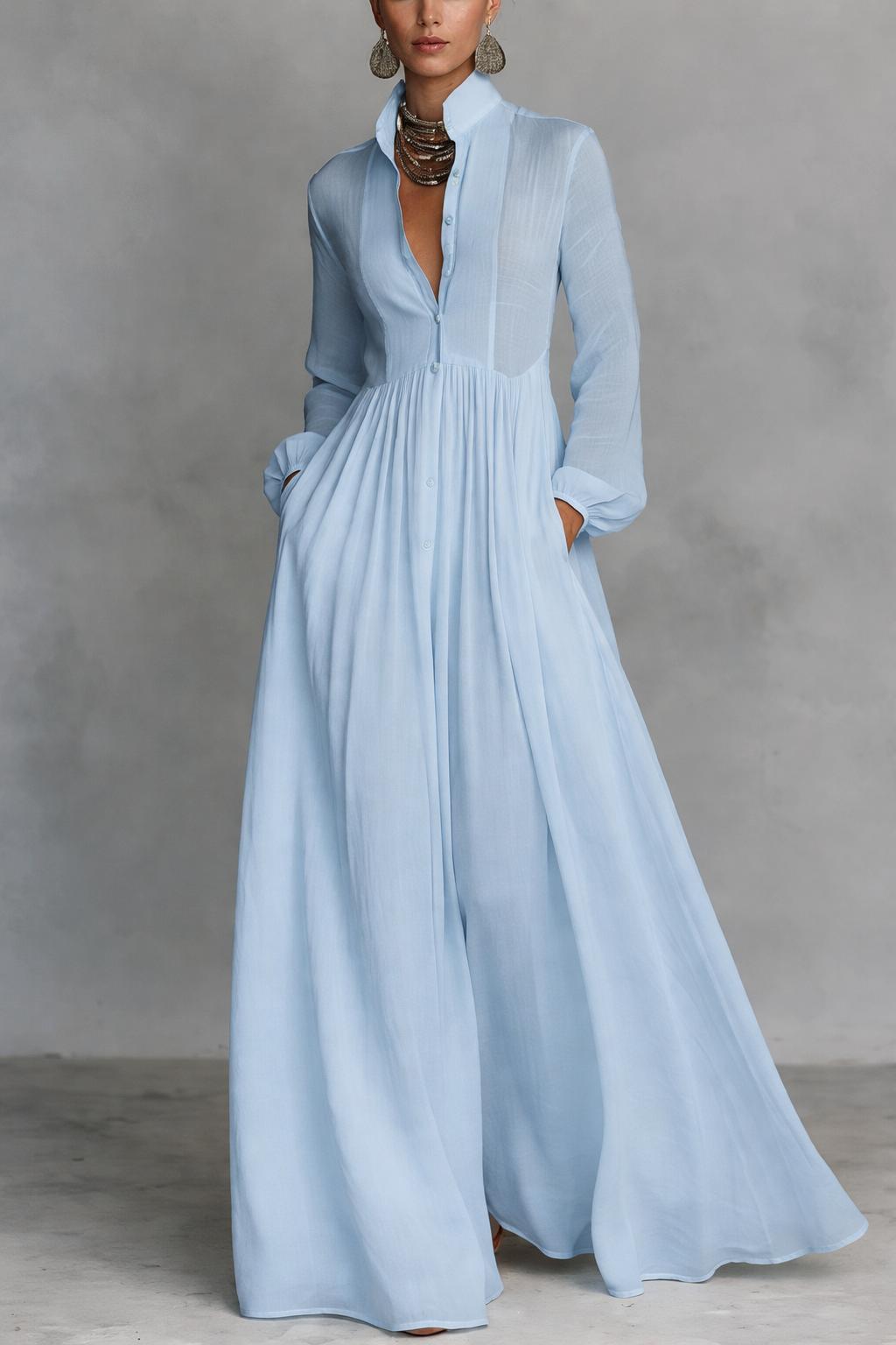 Serena Fluid Button Maxi Dress