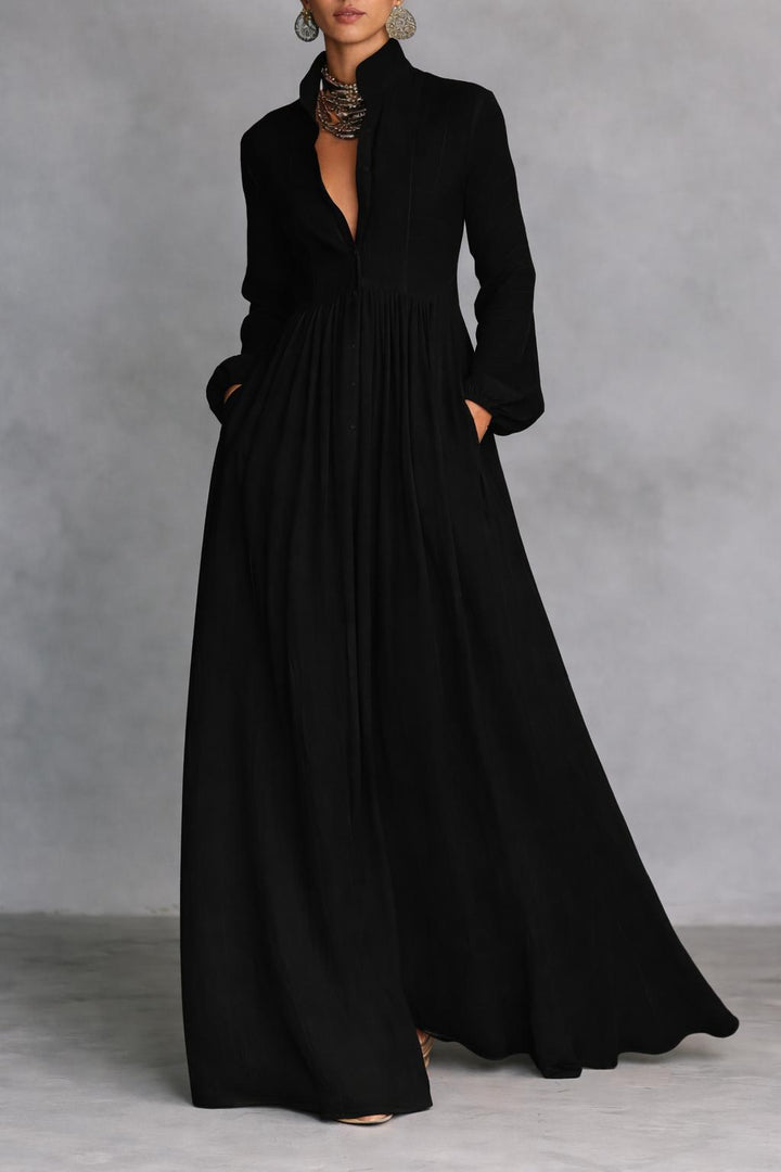Serena Fluid Button Maxi Dress