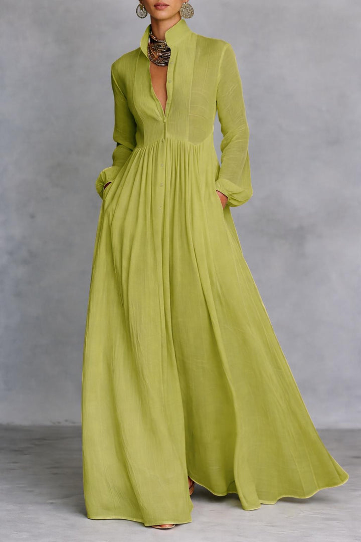 Serena Fluid Button Maxi Dress