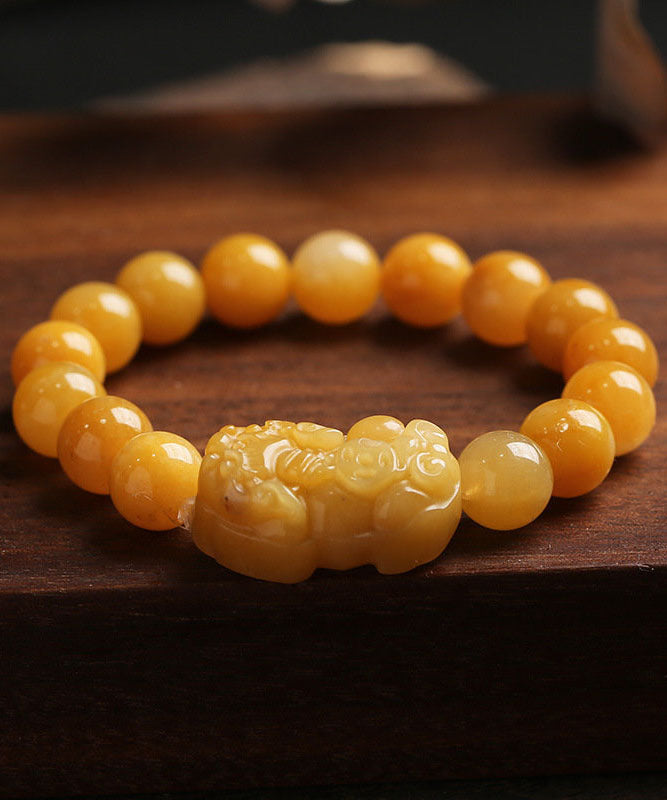 Yellow Jade Mythical Animal Bracelet