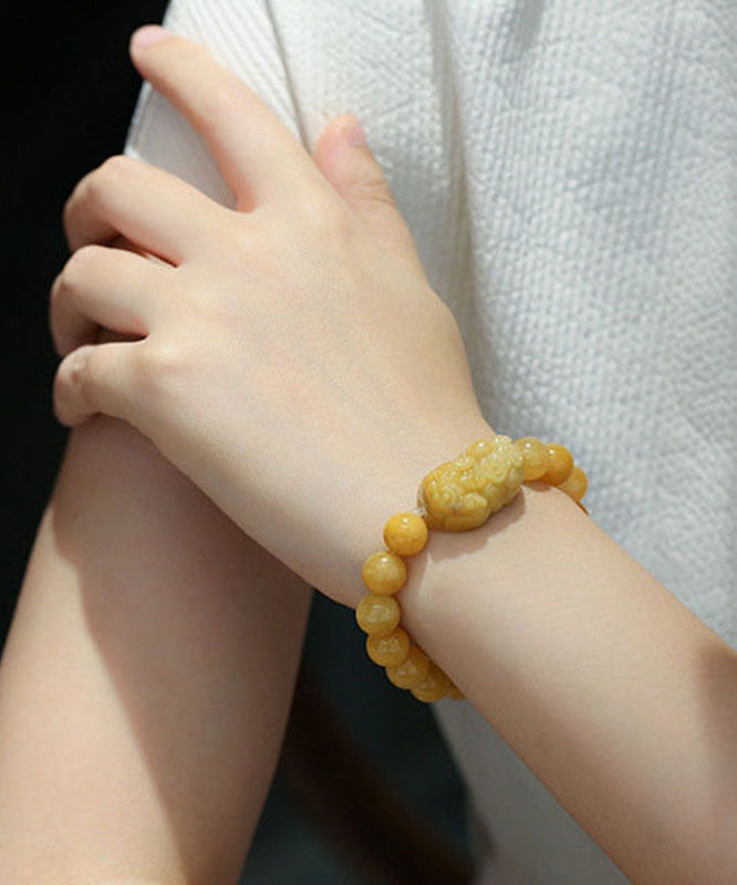 Yellow Jade Mythical Animal Bracelet
