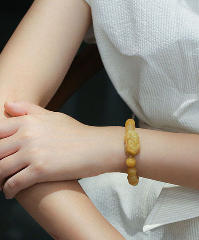 Yellow Jade Mythical Animal Bracelet