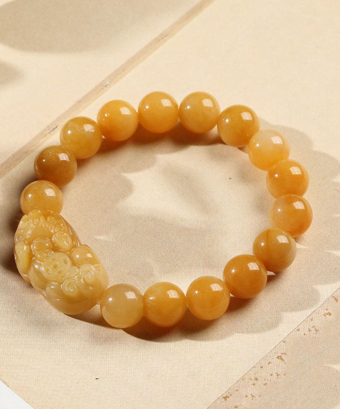 Yellow Jade Mythical Animal Bracelet
