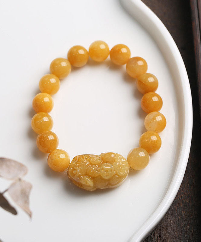 Yellow Jade Mythical Animal Bracelet
