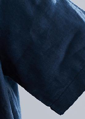 Navy Quilted Cotton Lapel Pocket Dress
