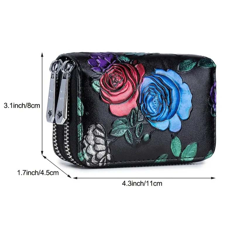 Rosie | Floral Leather Coin Purse — Jarah Melbourne