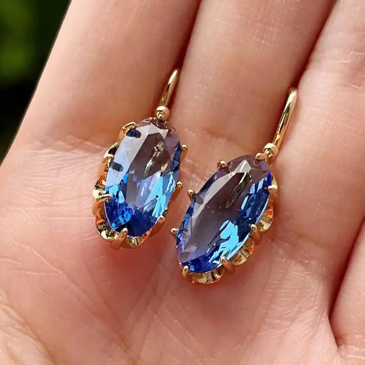 Wren | Golden Blue Bloom Earrings