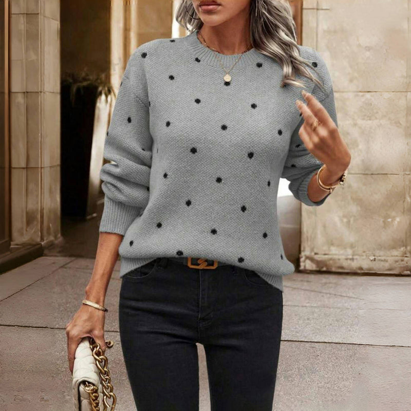 Willow | Casual Polka Dot Knit Sweater