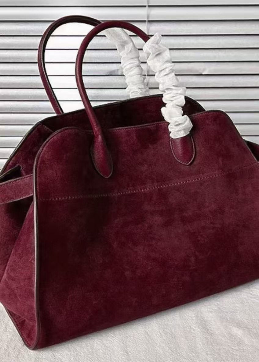 Orange Large Capacity Suede Tote