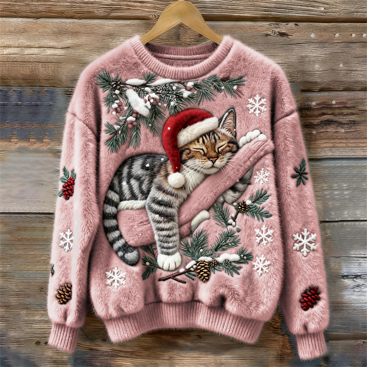 Tessa lazy cat knit jumper in Pink — Jarah Melbourne