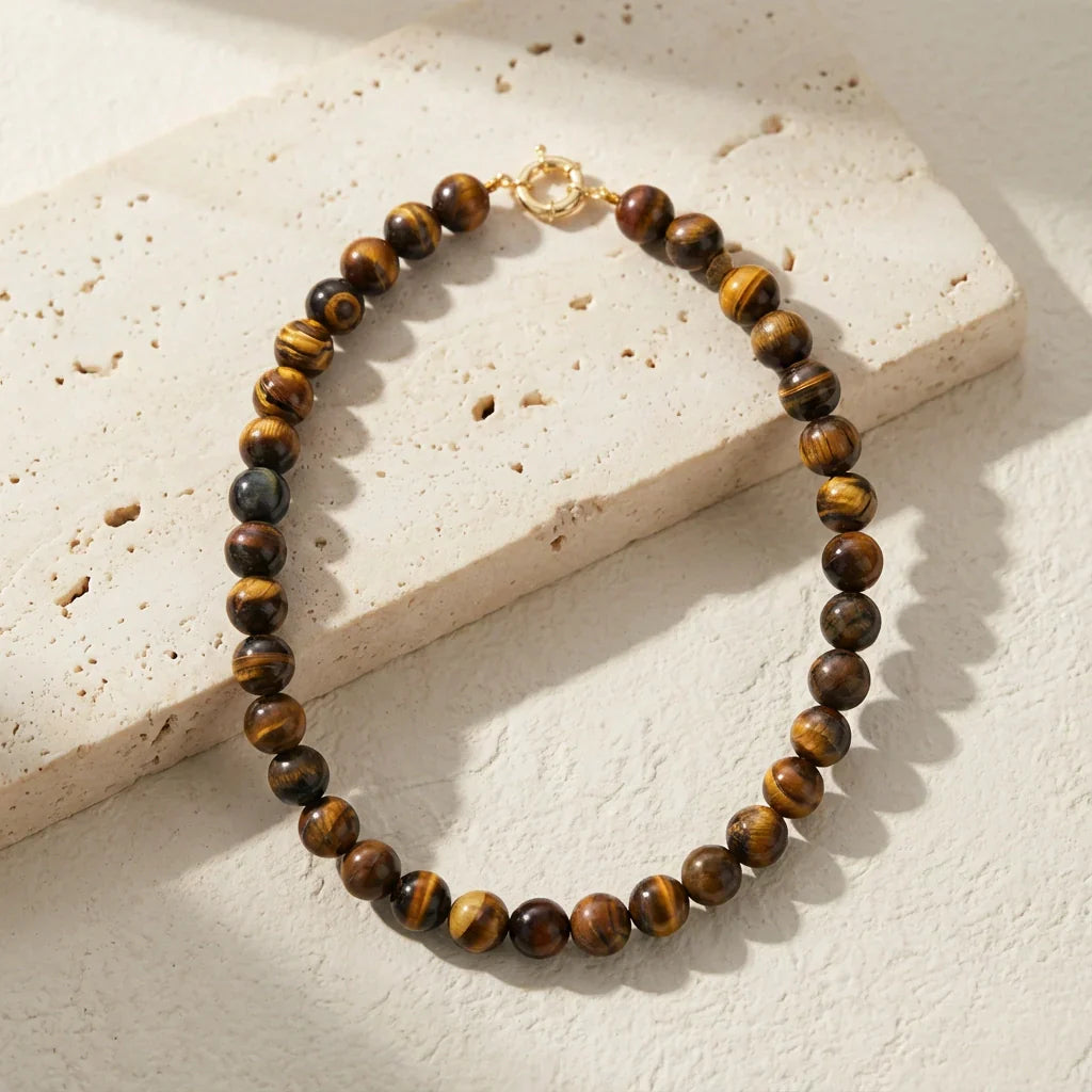 Luna | Bold Tigers Eye Necklace & Earrings (set of two)