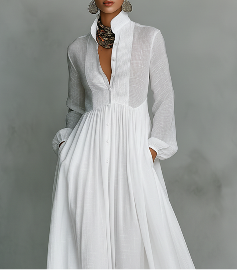 Selena Fluid Button Maxi Dress