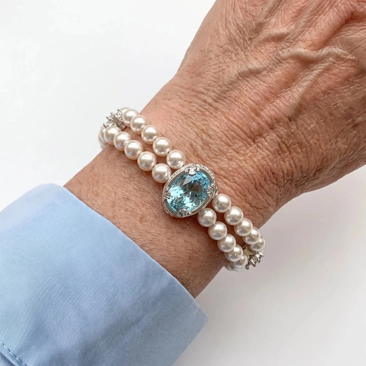 Blue Mirage Pearl Bracelet