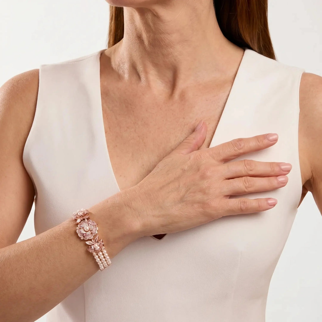 Blush Bloom Pearl Bracelet