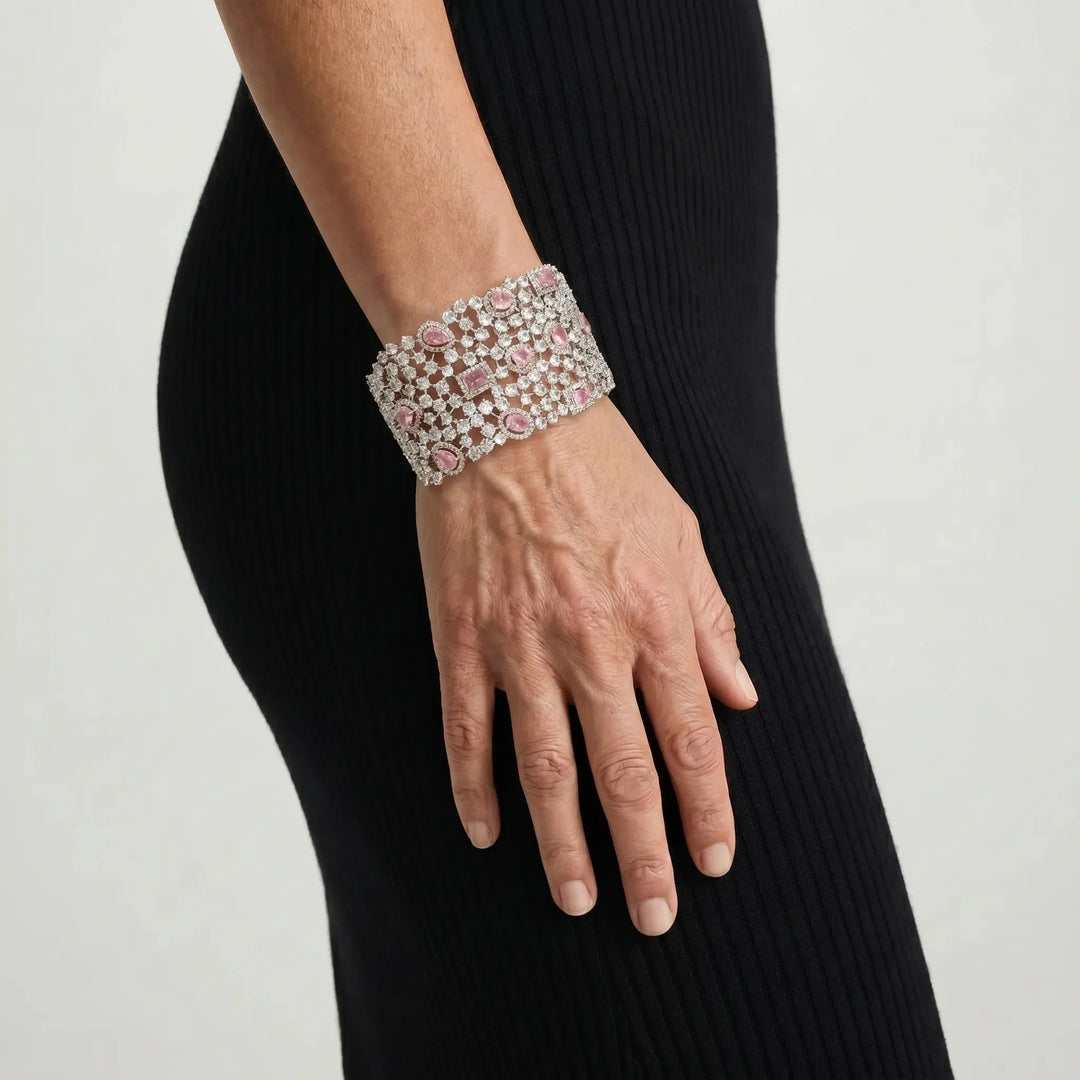 Blush Lattice Cuff Bracelet