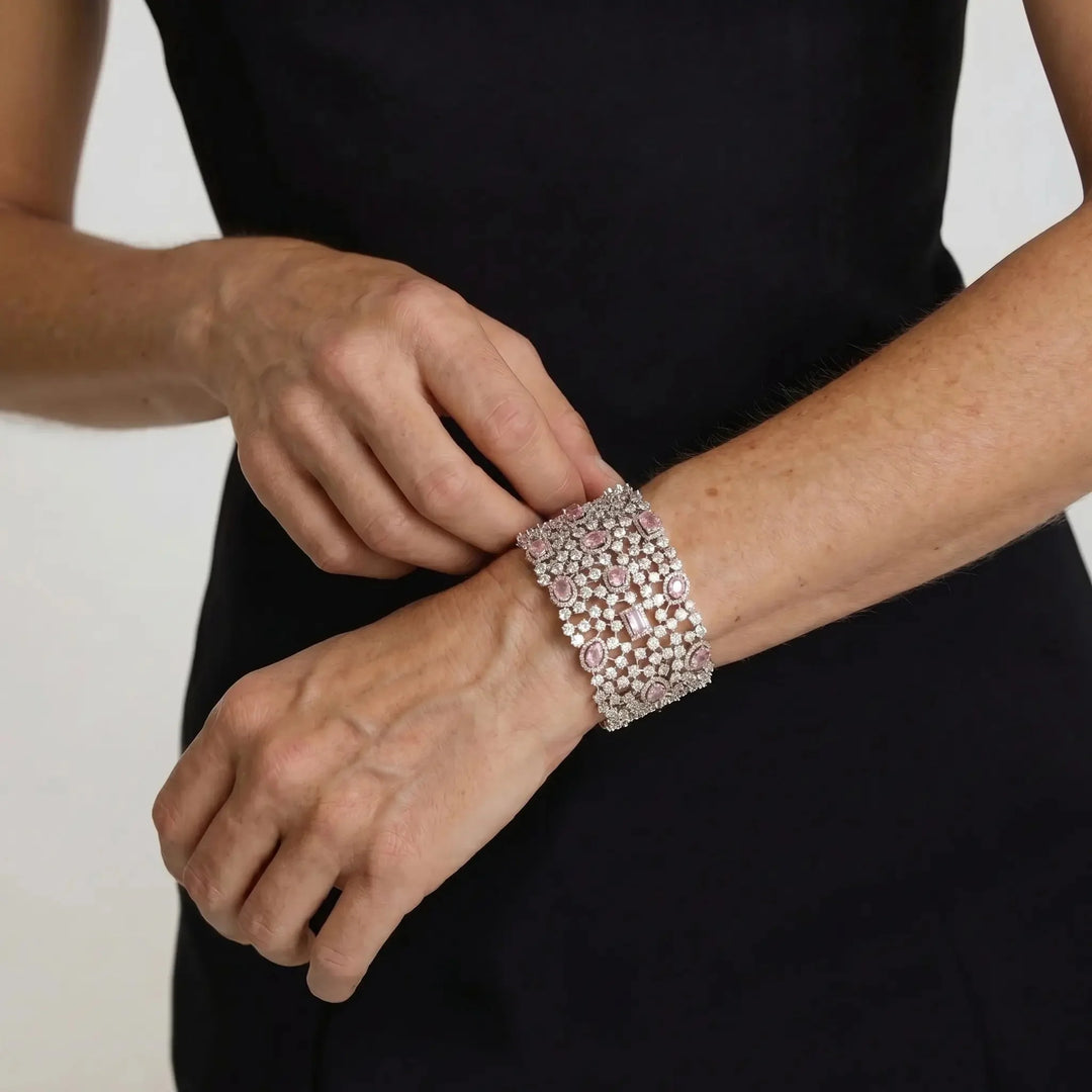 Blush Lattice Cuff Bracelet