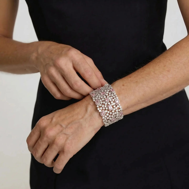 Blush Lattice Cuff Bracelet
